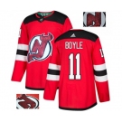 New Jersey Devils #11 Brian Boyle Authentic Red Fashion Gold Hockey Jersey