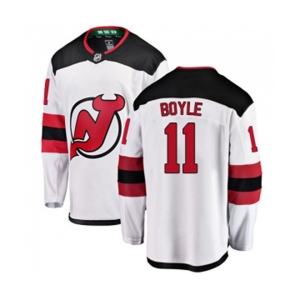 New Jersey Devils #11 Brian Boyle Fanatics Branded White Away Breakaway Hockey Jersey