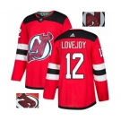 New Jersey Devils #12 Ben Lovejoy Authentic Red Fashion Gold Hockey Jersey