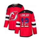 New Jersey Devils #12 Ben Lovejoy Authentic Red USA Flag Fashion Hockey Jersey