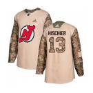 New Jersey Devils #13 Nico Hischier Authentic Camo Veterans Day Practice Hockey Jersey