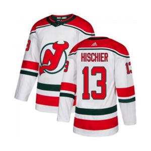 New Jersey Devils #13 Nico Hischier Authentic White Alternate Hockey Jersey