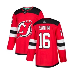 New Jersey Devils #16 Steve Santini Authentic Red Home Hockey Jersey