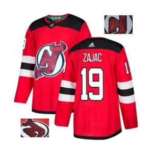 New Jersey Devils #19 Travis Zajac Authentic Red Fashion Gold Hockey Jersey