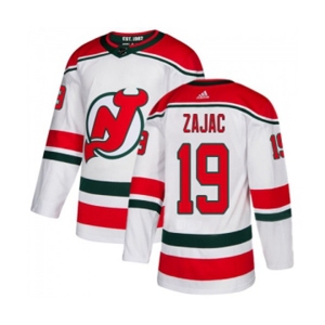 New Jersey Devils #19 Travis Zajac Premier White Alternate Hockey Jersey