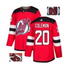 New Jersey Devils #20 Blake Coleman Authentic Red Fashion Gold Hockey Jersey