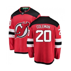 New Jersey Devils #20 Blake Coleman Fanatics Branded Red Home Breakaway Hockey Jersey