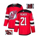 New Jersey Devils #21 Kyle Palmieri Authentic Red Fashion Gold Hockey Jersey