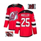 New Jersey Devils #25 Mirco Mueller Authentic Red Fashion Gold Hockey Jersey