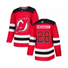 New Jersey Devils #28 Damon Severson Authentic Red Drift Fashion Hockey Jersey