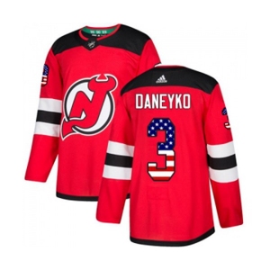 New Jersey Devils #3 Ken Daneyko Authentic Red USA Flag Fashion Hockey Jersey