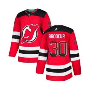 New Jersey Devils #30 Martin Brodeur Authentic Red Drift Fashion Hockey Jersey