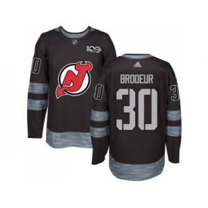 New Jersey Devils #30 Martin Brodeur Black 1917-2017 100th Anniversary Stitched NHL Jersey