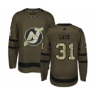 New Jersey Devils #31 Eddie Lack Authentic Green Salute to Service Hockey Jersey