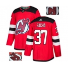 New Jersey Devils #37 Pavel Zacha Authentic Red Fashion Gold Hockey Jersey