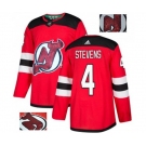 New Jersey Devils #4 Scott Stevens Authentic Red Fashion Gold Hockey Jersey