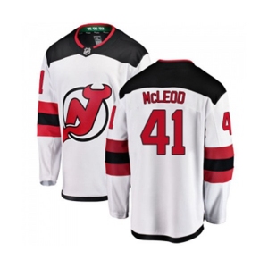 New Jersey Devils #41 Michael McLeod Fanatics Branded White Away Breakaway Hockey Jersey