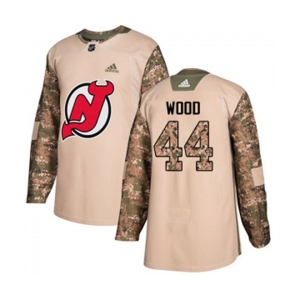 New Jersey Devils #44 Miles Wood Authentic Camo Veterans Day Practice Hockey Jersey