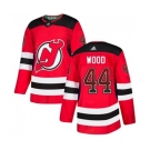 New Jersey Devils #44 Miles Wood Authentic Red Drift Fashion Hockey Jersey