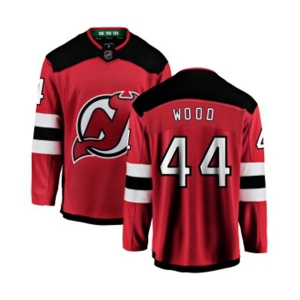 New Jersey Devils #44 Miles Wood Fanatics Branded Red Home Breakaway Hockey Jersey