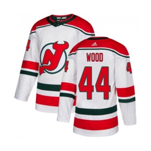 New Jersey Devils #44 Miles Wood Premier White Alternate Hockey Jersey