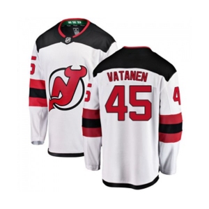 New Jersey Devils #45 Sami Vatanen Fanatics Branded White Away Breakaway Hockey Jersey