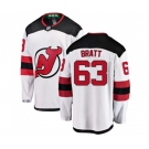 New Jersey Devils #63 Jesper Bratt Fanatics Branded White Away Breakaway Hockey Jersey