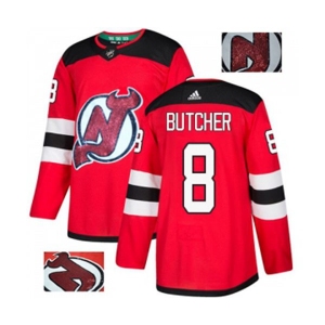 New Jersey Devils #8 Will Butcher Authentic Red Fashion Gold Hockey Jersey