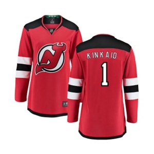 Women New Jersey Devils #1 Keith Kinkaid Fanatics Branded Red Home Breakaway Hockey Jersey