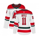 Women New Jersey Devils #11 Brian Boyle Authentic White Alternate Hockey Jersey