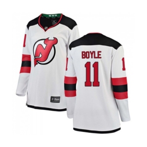 Women New Jersey Devils #11 Brian Boyle Fanatics Branded White Away Breakaway Hockey Jersey