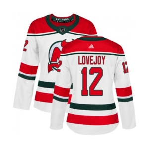 Women New Jersey Devils #12 Ben Lovejoy Authentic White Alternate Hockey Jersey