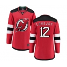 Women New Jersey Devils #12 Ben Lovejoy Fanatics Branded Red Home Breakaway Hockey Jersey