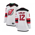 Women New Jersey Devils #12 Ben Lovejoy Fanatics Branded White Away Breakaway Hockey Jersey