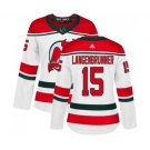 Women New Jersey Devils #15 Jamie Langenbrunner Authentic White Alternate Hockey Jersey