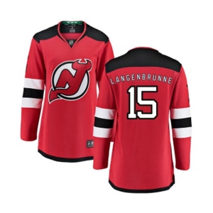 Women New Jersey Devils #15 Jamie Langenbrunner Fanatics Branded Red Home Breakaway Hockey Jersey