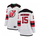 Women New Jersey Devils #15 Jamie Langenbrunner Fanatics Branded White Away Breakaway Hockey Jersey