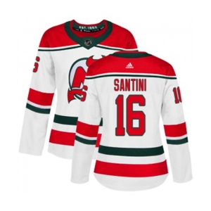 Women New Jersey Devils #16 Steve Santini Authentic White Alternate Hockey Jersey