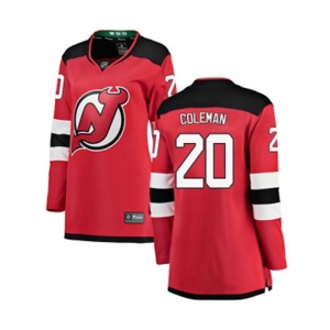 Women New Jersey Devils #20 Blake Coleman Fanatics Branded Red Home Breakaway Hockey Jersey