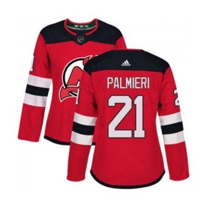 Women New Jersey Devils #21 Kyle Palmieri Authentic Red Home Hockey Jersey