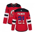 Women New Jersey Devils #21 Kyle Palmieri Authentic Red USA Flag Fashion Hockey Jersey