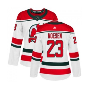 Women New Jersey Devils #23 Stefan Noesen Authentic White Alternate Hockey Jersey