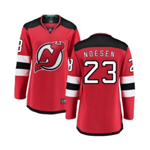 Women New Jersey Devils #23 Stefan Noesen Fanatics Branded Red Home Breakaway Hockey Jersey