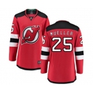 Women New Jersey Devils #25 Mirco Mueller Fanatics Branded Red Home Breakaway Hockey Jersey