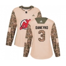 Women New Jersey Devils #3 Ken Daneyko Authentic Camo Veterans Day Practice Hockey Jersey