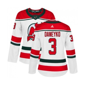 Women New Jersey Devils #3 Ken Daneyko Authentic White Alternate Hockey Jersey