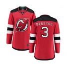 Women New Jersey Devils #3 Ken Daneyko Fanatics Branded Red Home Breakaway Hockey Jersey