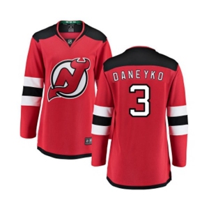 Women New Jersey Devils #3 Ken Daneyko Fanatics Branded Red Home Breakaway Hockey Jersey