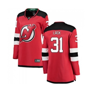 Women New Jersey Devils #31 Eddie Lack Fanatics Branded Red Home Breakaway Hockey Jersey