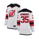 Women New Jersey Devils #35 Cory Schneider Fanatics Branded White Away Breakaway Hockey Jersey